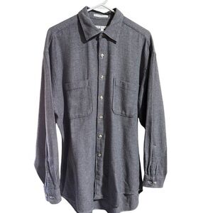 Perry Ellis EUC Men’s 100% cotton button down long sleeve men’s shirt size L EUC